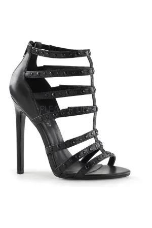 SEXY-15 Sandal  | Black Faux Leather