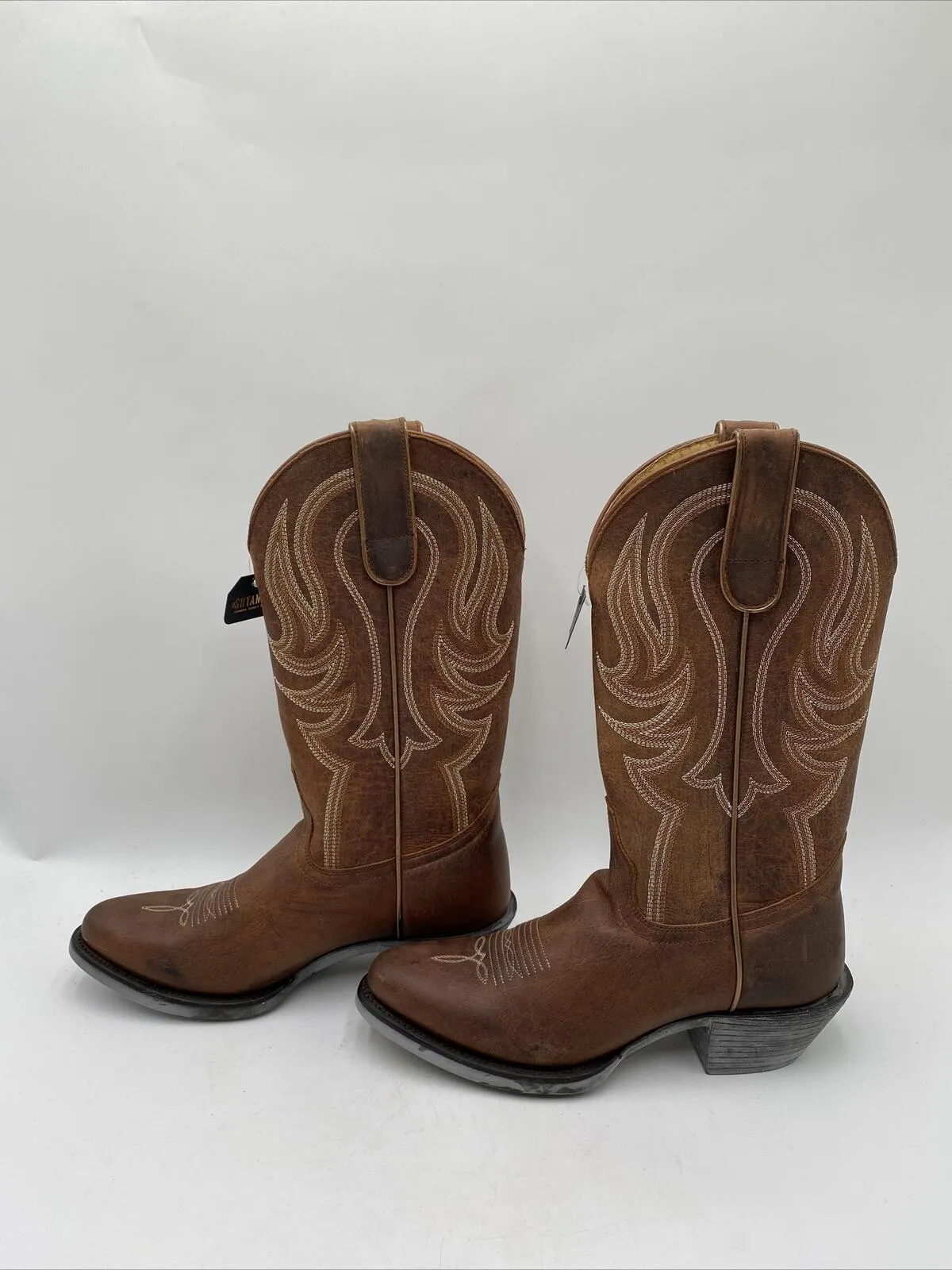 Shyanne MORGAN XERO GRAVITY Brown Leather Round Toe Western Boots Women’s 6.5M - Very Good