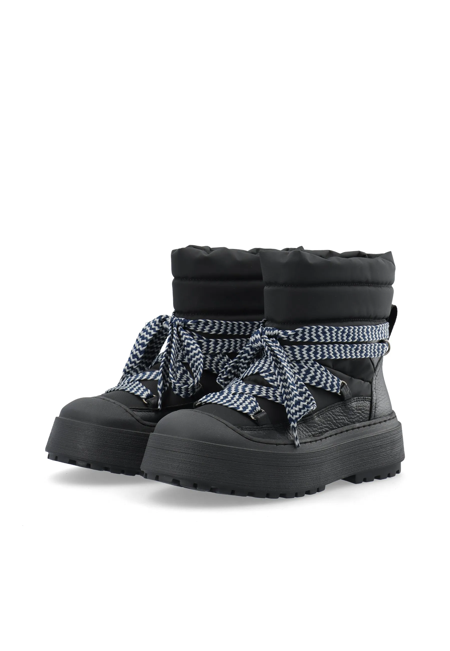 Snowboot - Leather/Textile - Black, Warm Lining*Snowboot - Leather/Textile - Black, Warm Lining - Black