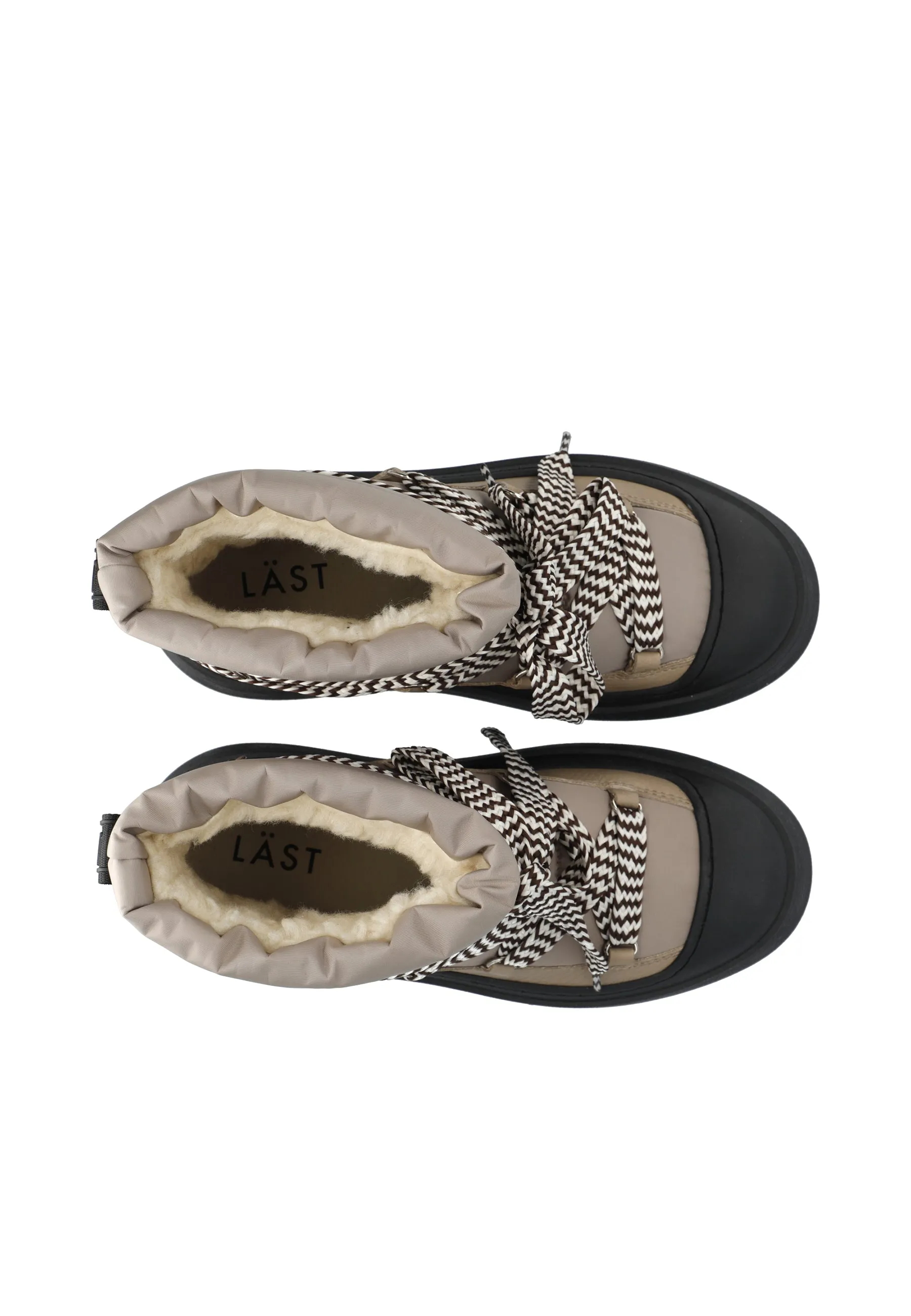Snowboot - Leather/Textile - Taupe, Warm Lining - Taupe