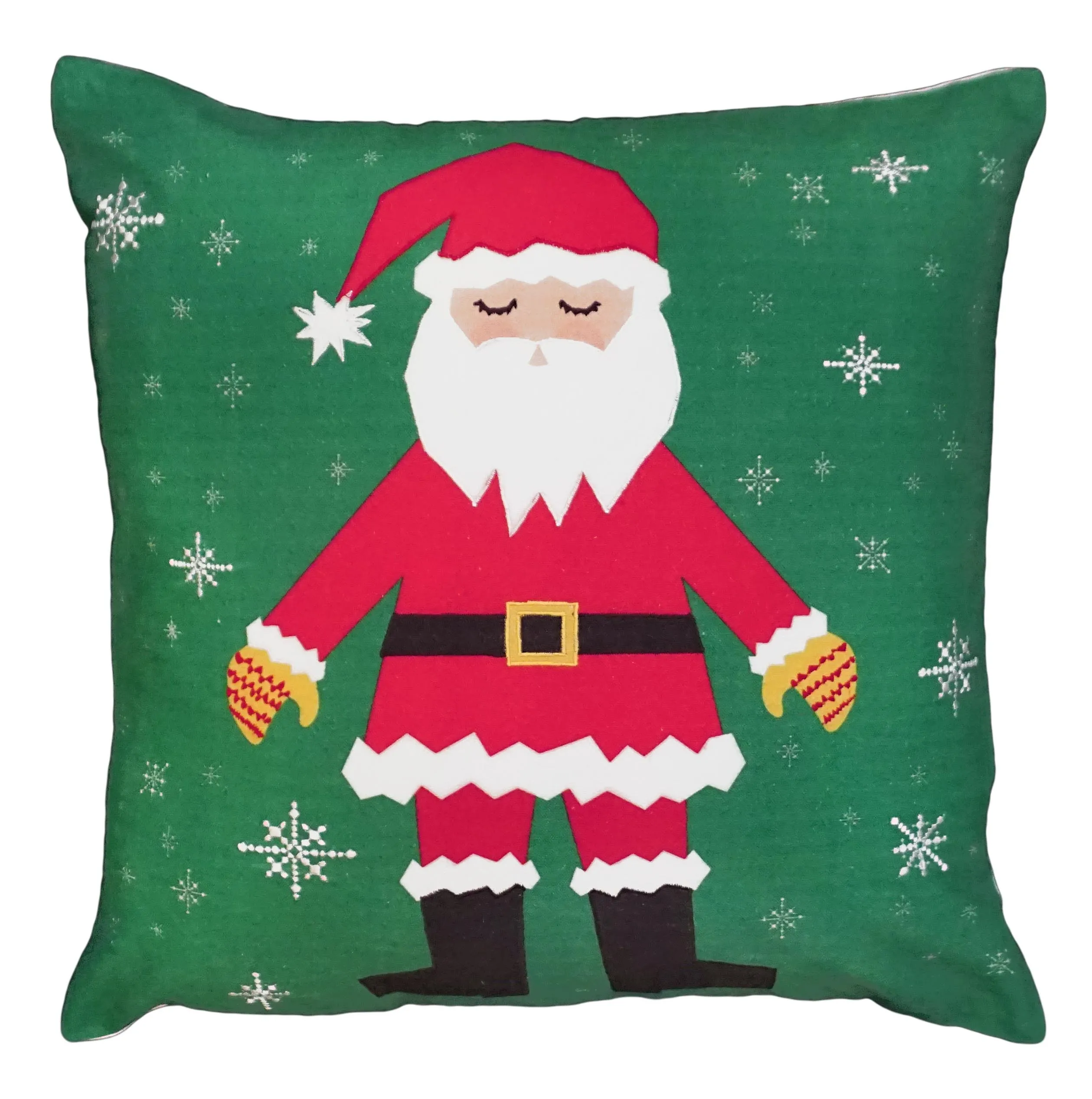 Snowflake Santa 20"x20" Printed Pillow