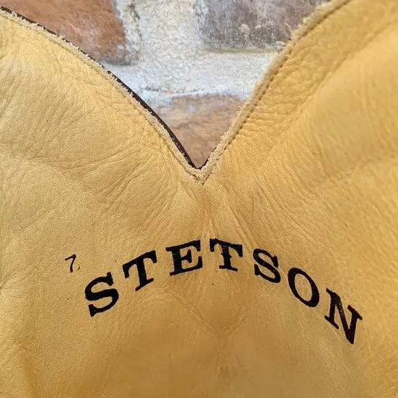 STETSON Serape Aztec Blanket Blue Brown Tall Knee High Western Cowgirl Boots