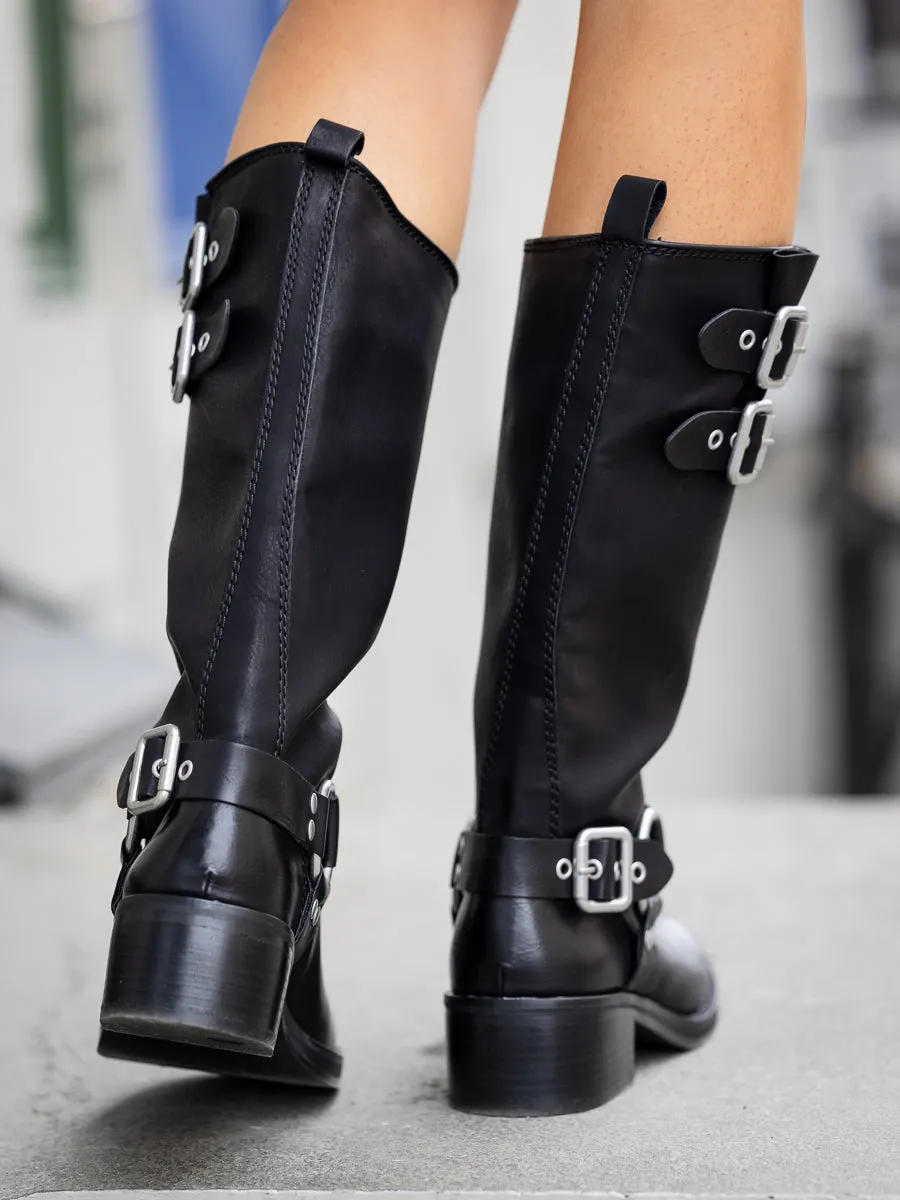 Steve Madden Eastern sort boots med spenner
