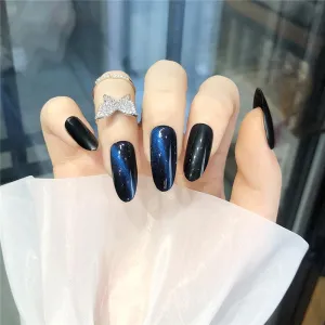 Stiletto Gel Cateye Blue Black