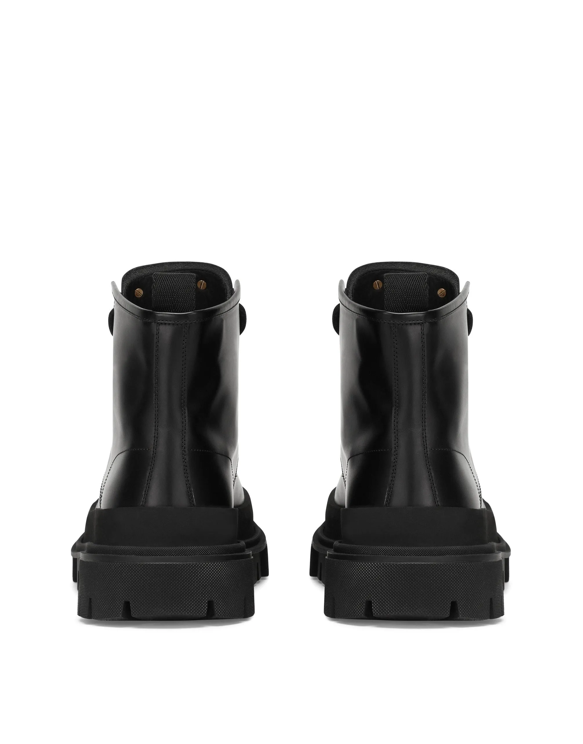 Studded calfskin hi-trekking ankle boots