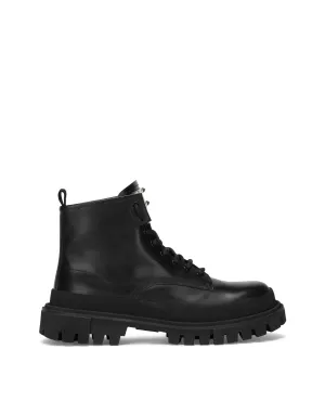 Studded calfskin hi-trekking ankle boots