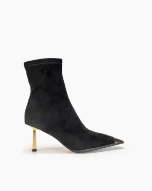 Suede Stretch Sexy Stiletto High Heel Mid Calf Boots