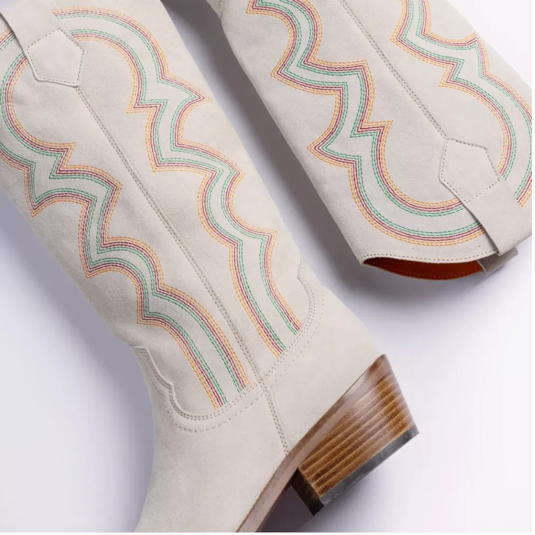 Sun Salutation Embroidered Cowboy Boot
