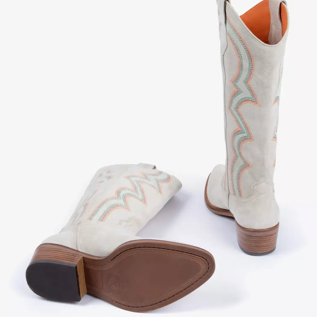Sun Salutation Embroidered Cowboy Boot