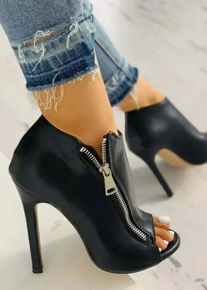 TARA Zip Up High Heel Booties