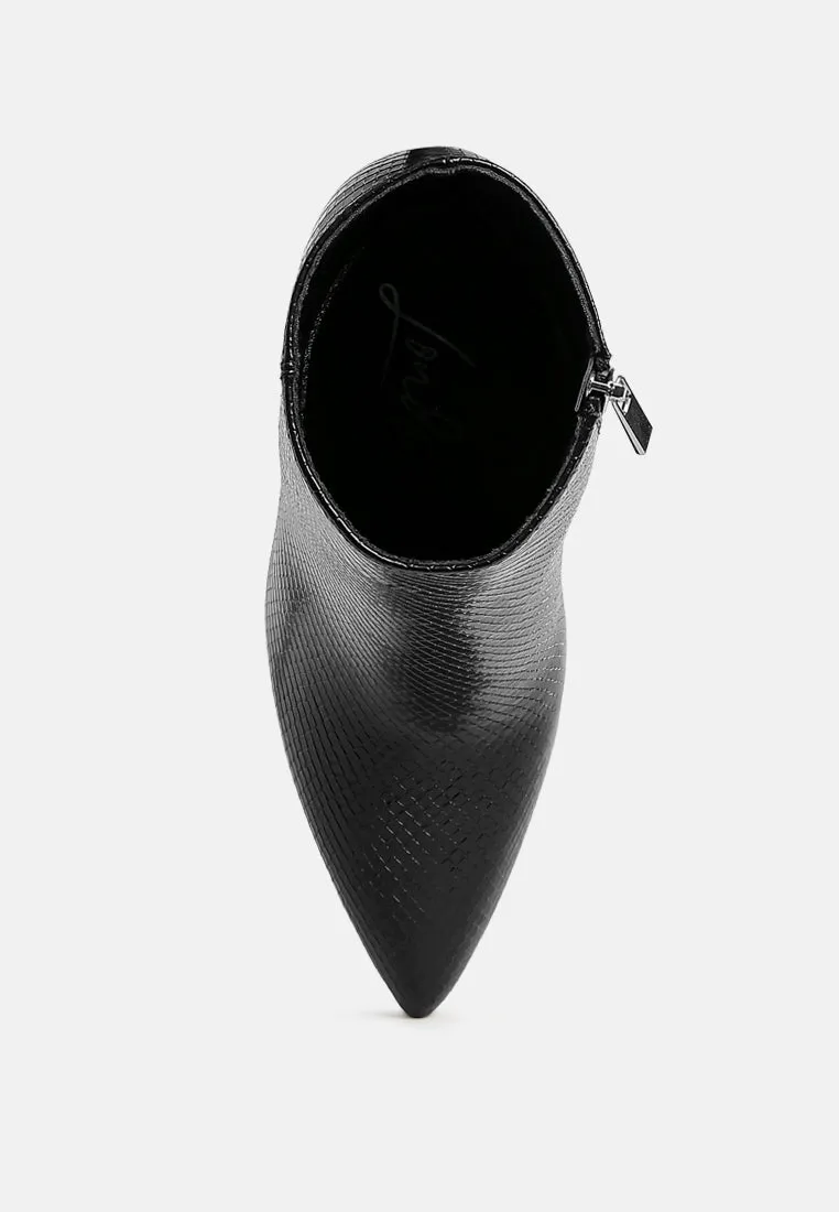 Textured Stiletto Heel Ankle Boots


 By RAG