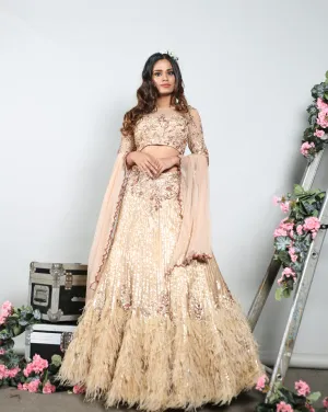 The Gold Feather Lehenga