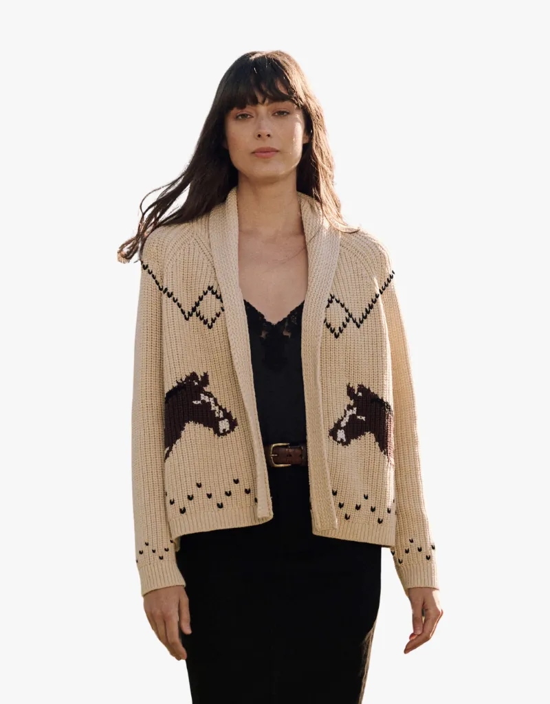 The Great The Horse Lodge Cardigan in Cream
