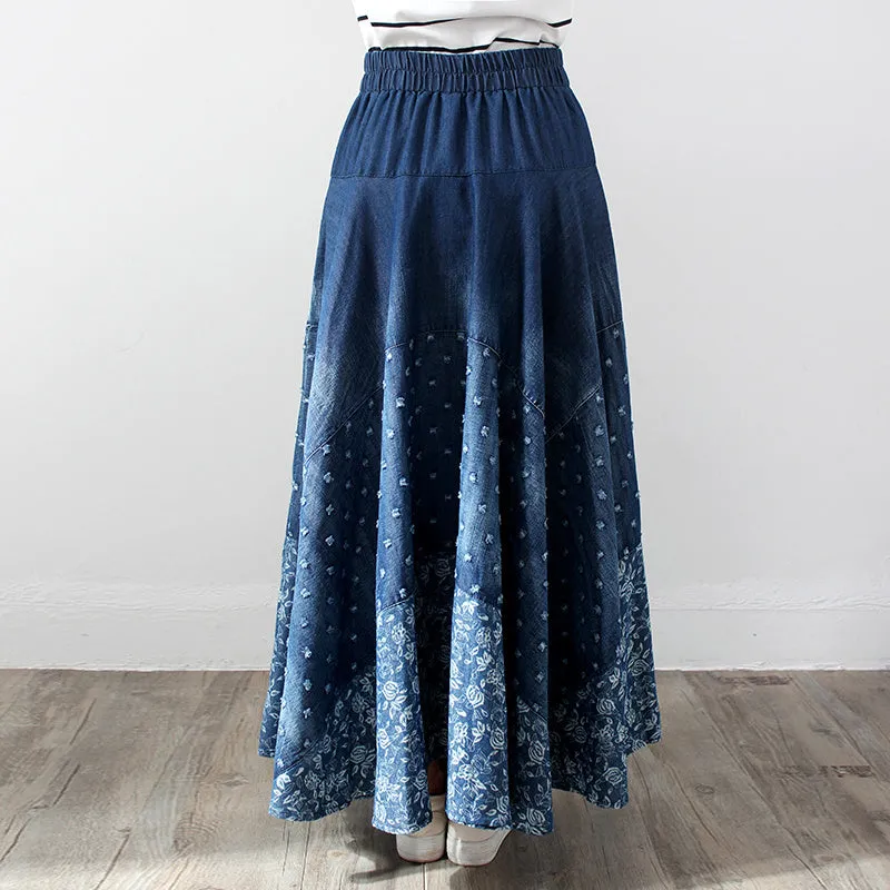 TrendEdge Distressed Denim Skirt