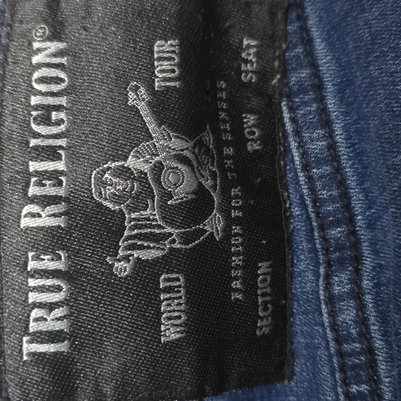 True Religion Women's Becca Mid Rise Bootcut Jeans Dark Wash 31Wx31.5 Inseam