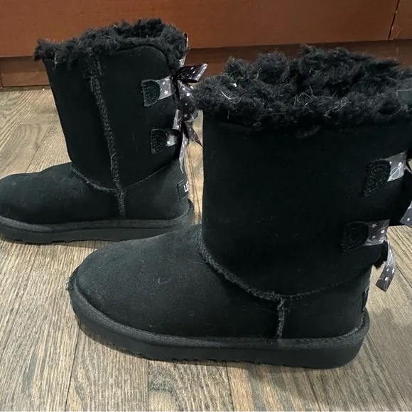 UGG Black Boots with Starry Bows