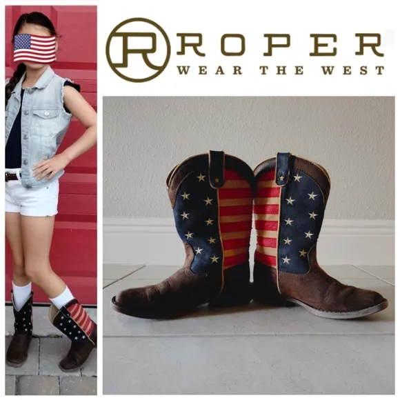 UNISEX Roper Patriotic Mid Calf Boots
