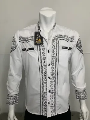Victor White/Black Embroidered Shirt