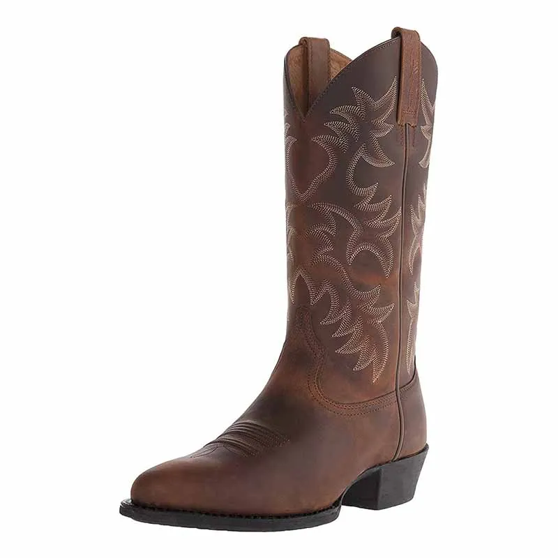 Western Cowboy Boots Wide Calf Pointed Toe Embroidered Boot