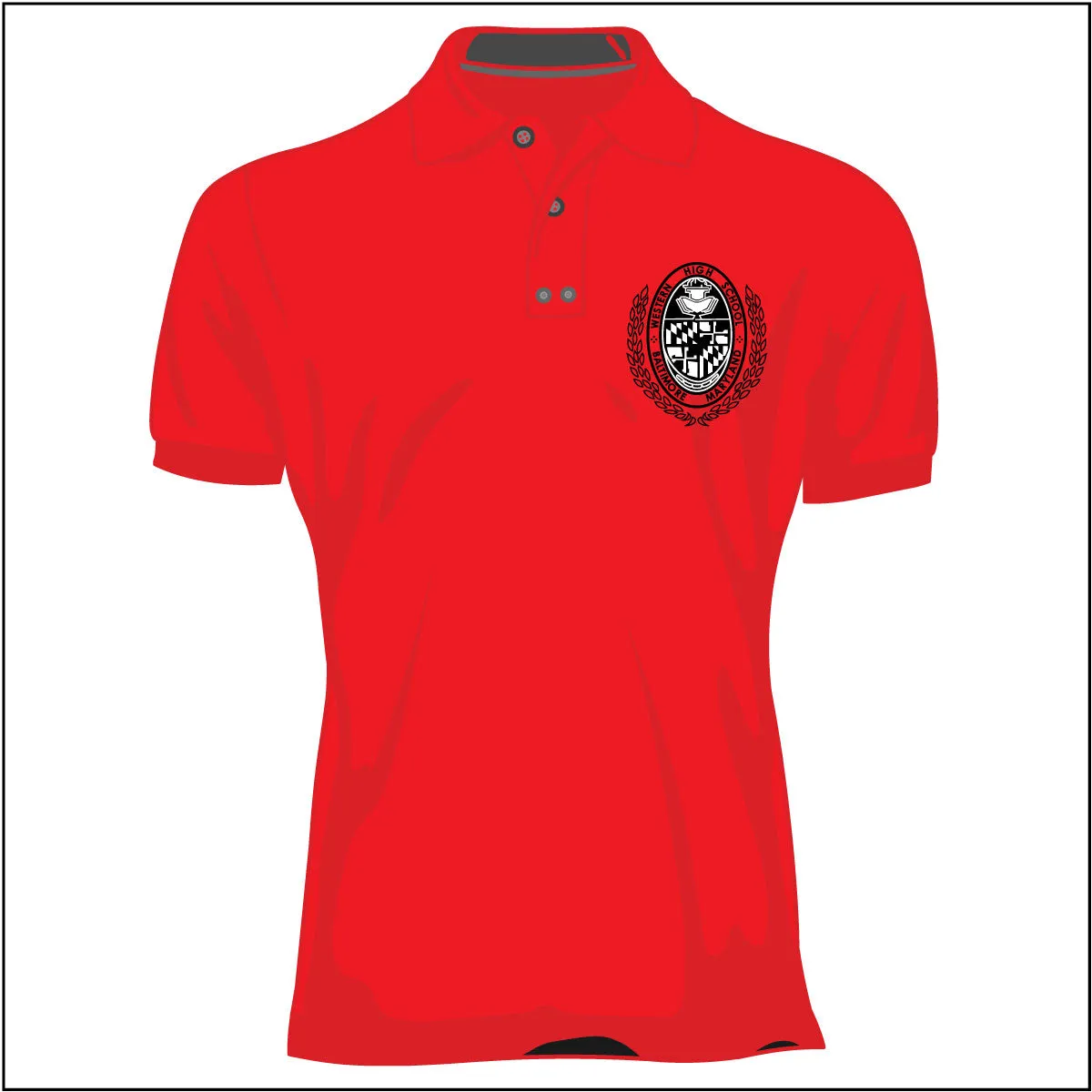 WESTERN HS | Iconic ( RED)  Polo Shirt