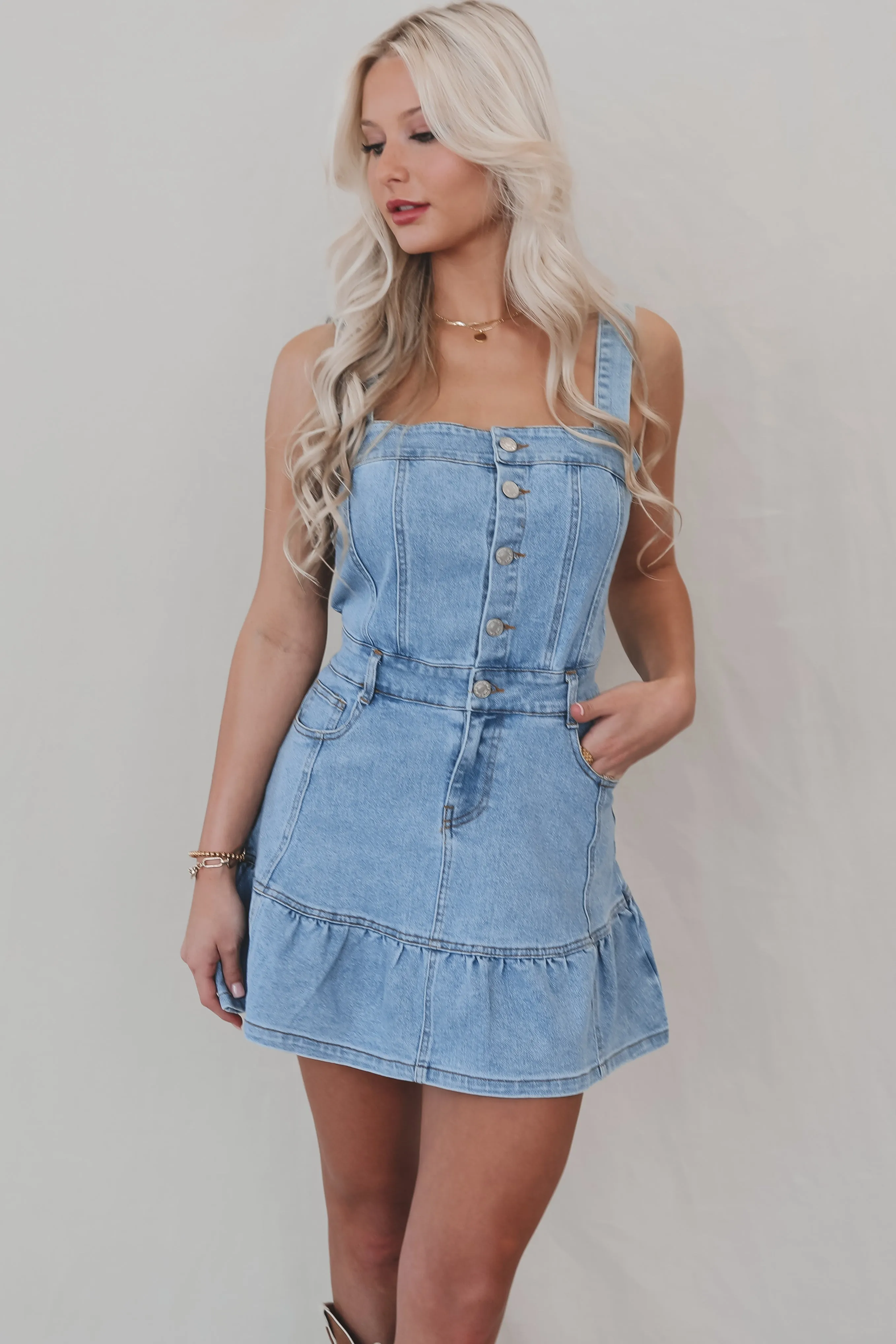 Who You Calling Darling Denim Mini Dress