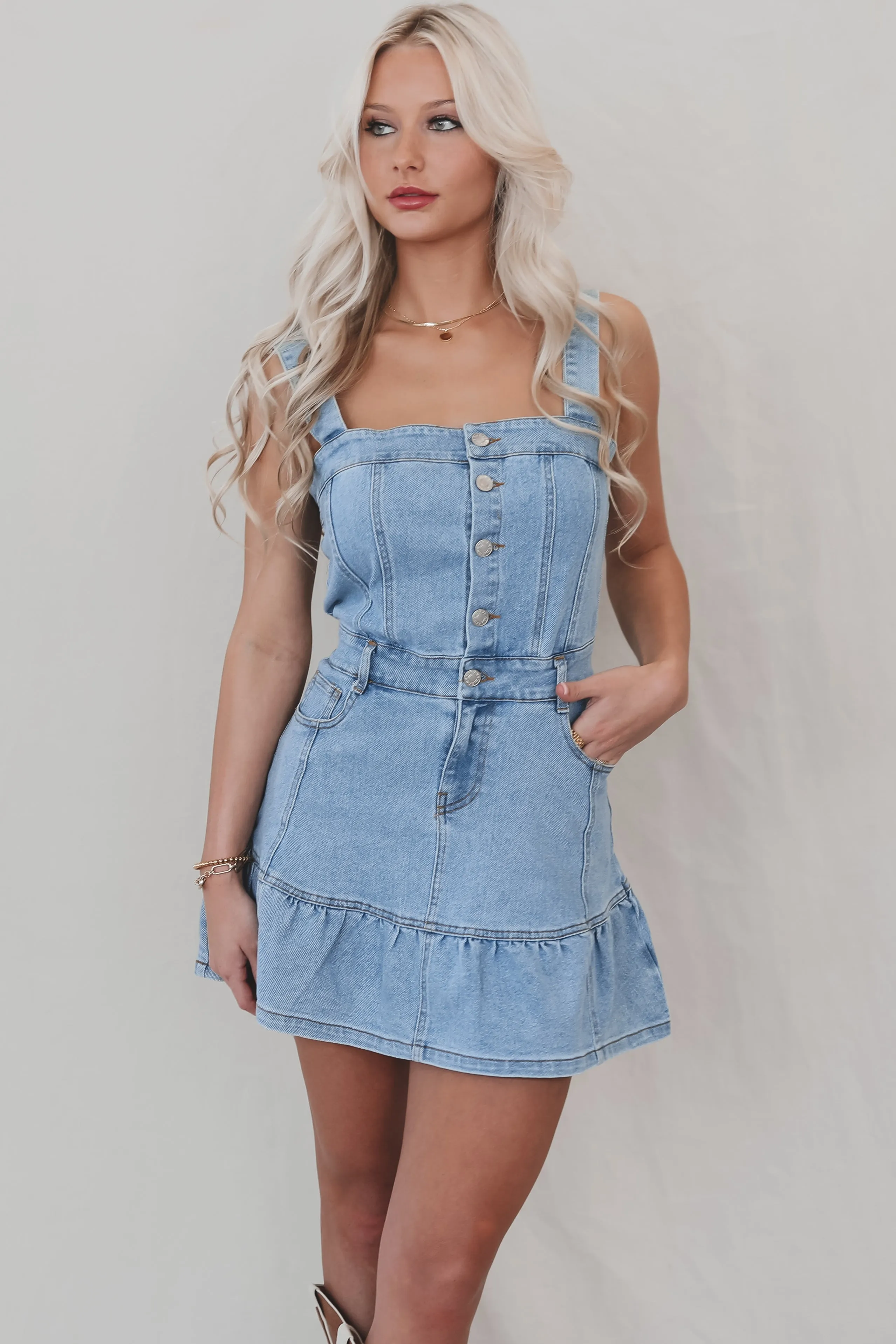 Who You Calling Darling Denim Mini Dress