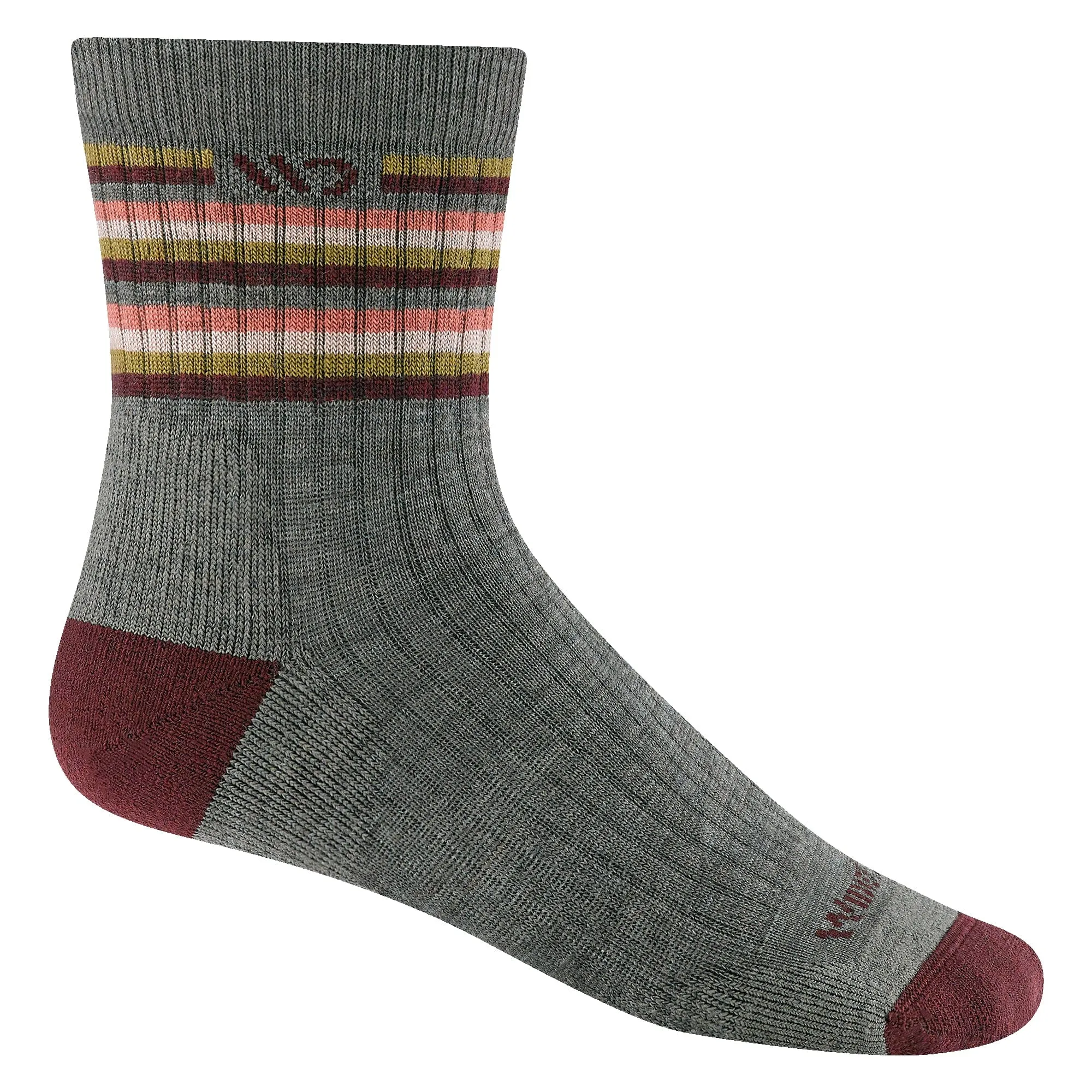 Wide Open Womens Multi Stripe Cushioned Micro Crew Socks