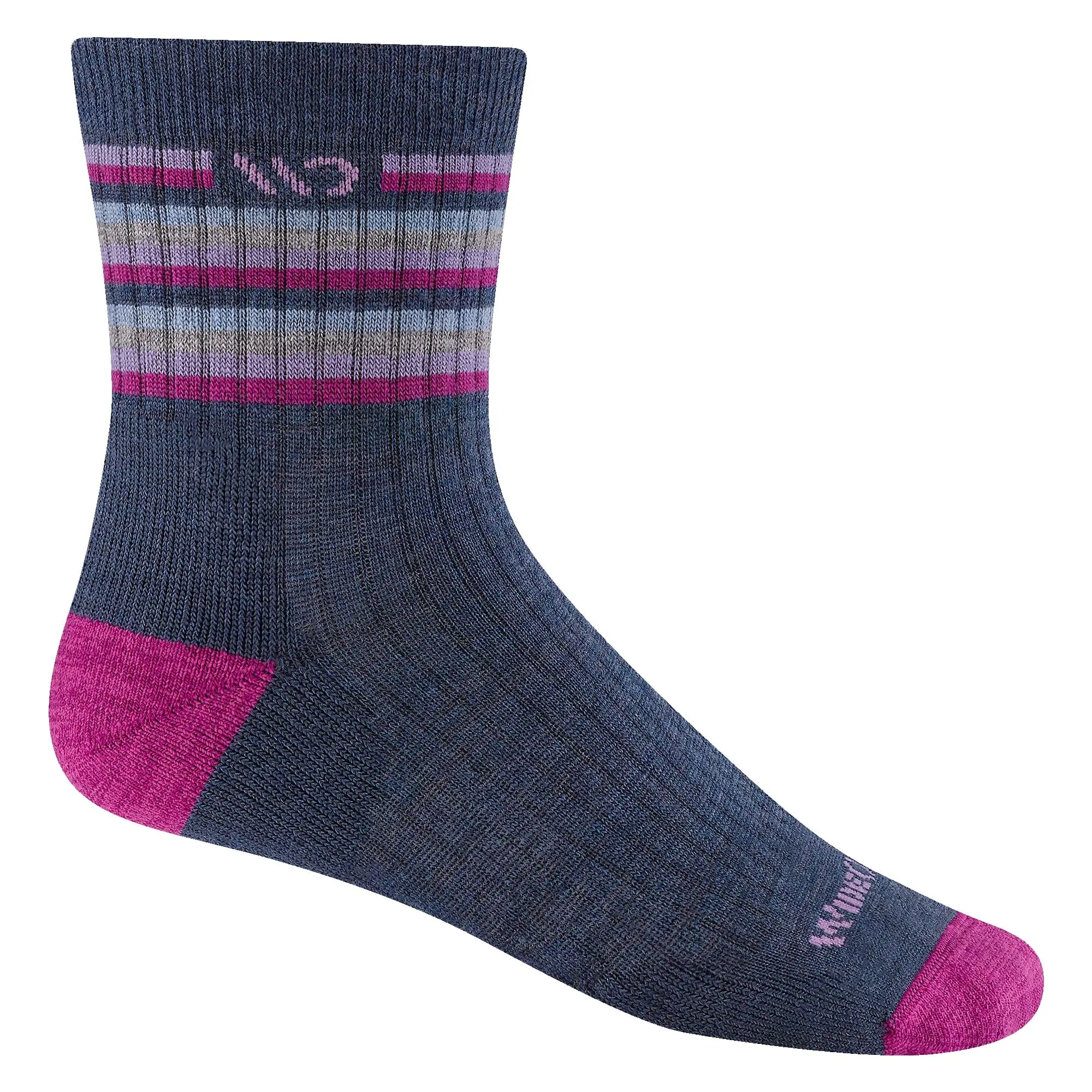 Wide Open Womens Multi Stripe Cushioned Micro Crew Socks