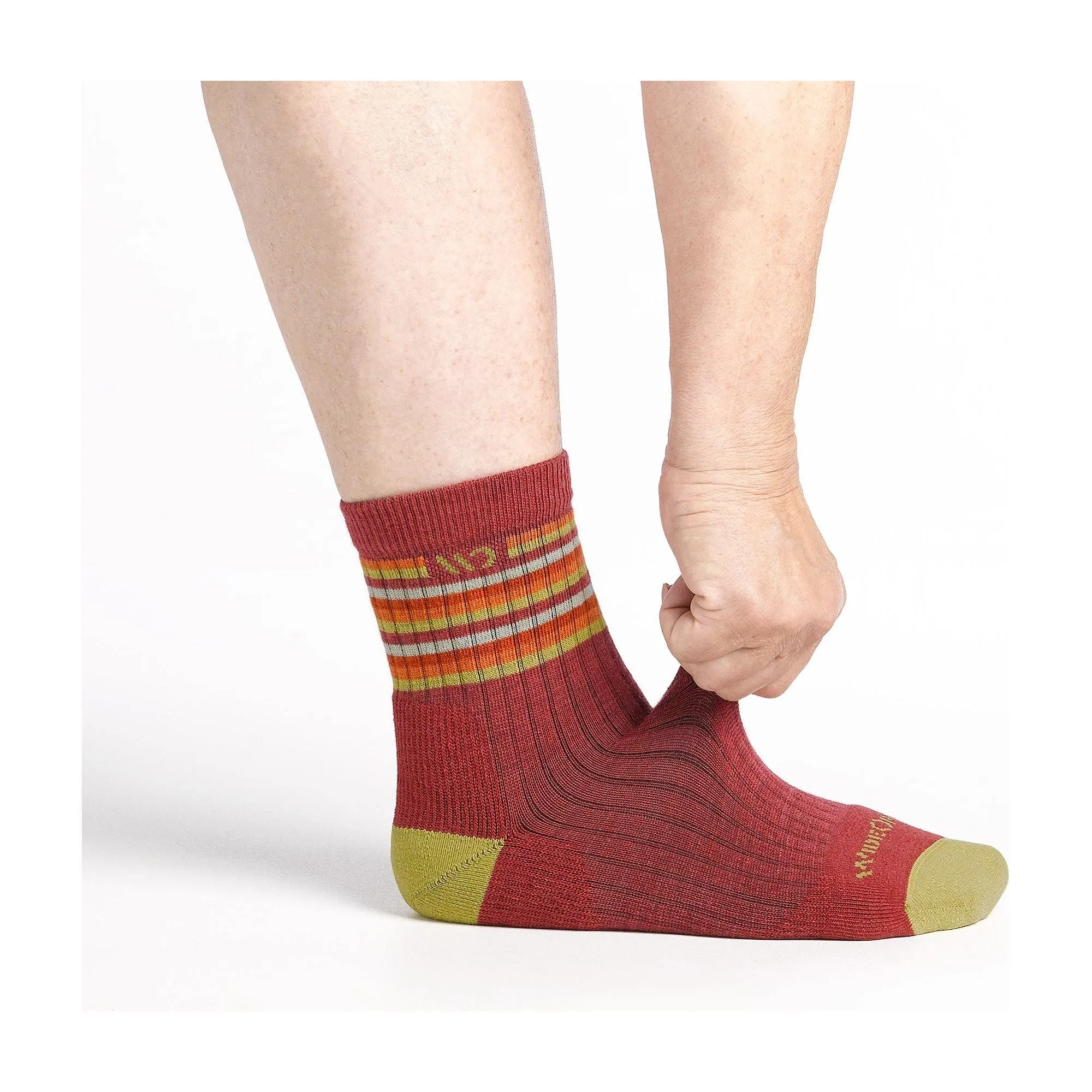 Wide Open Womens Multi Stripe Cushioned Micro Crew Socks