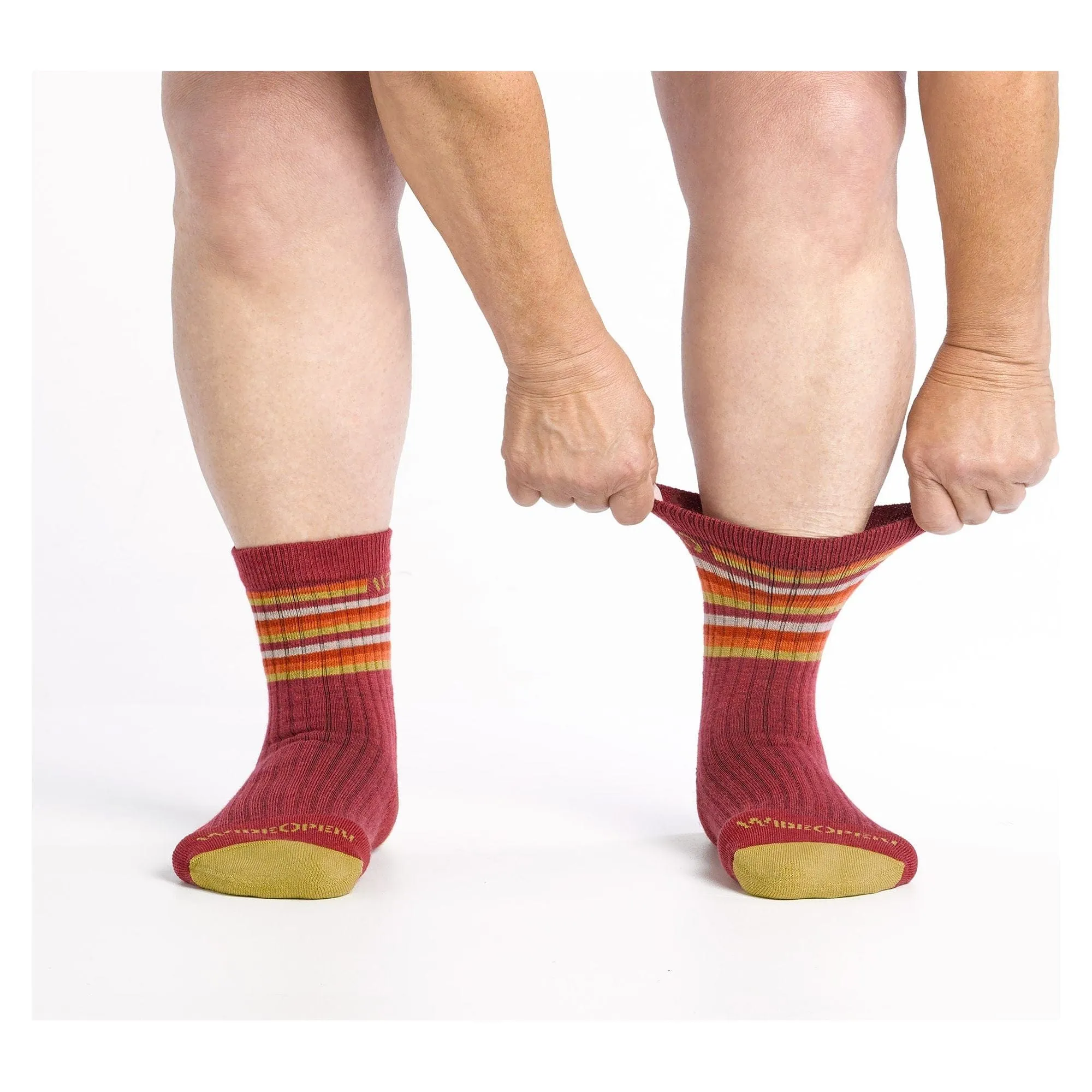 Wide Open Womens Multi Stripe Cushioned Micro Crew Socks