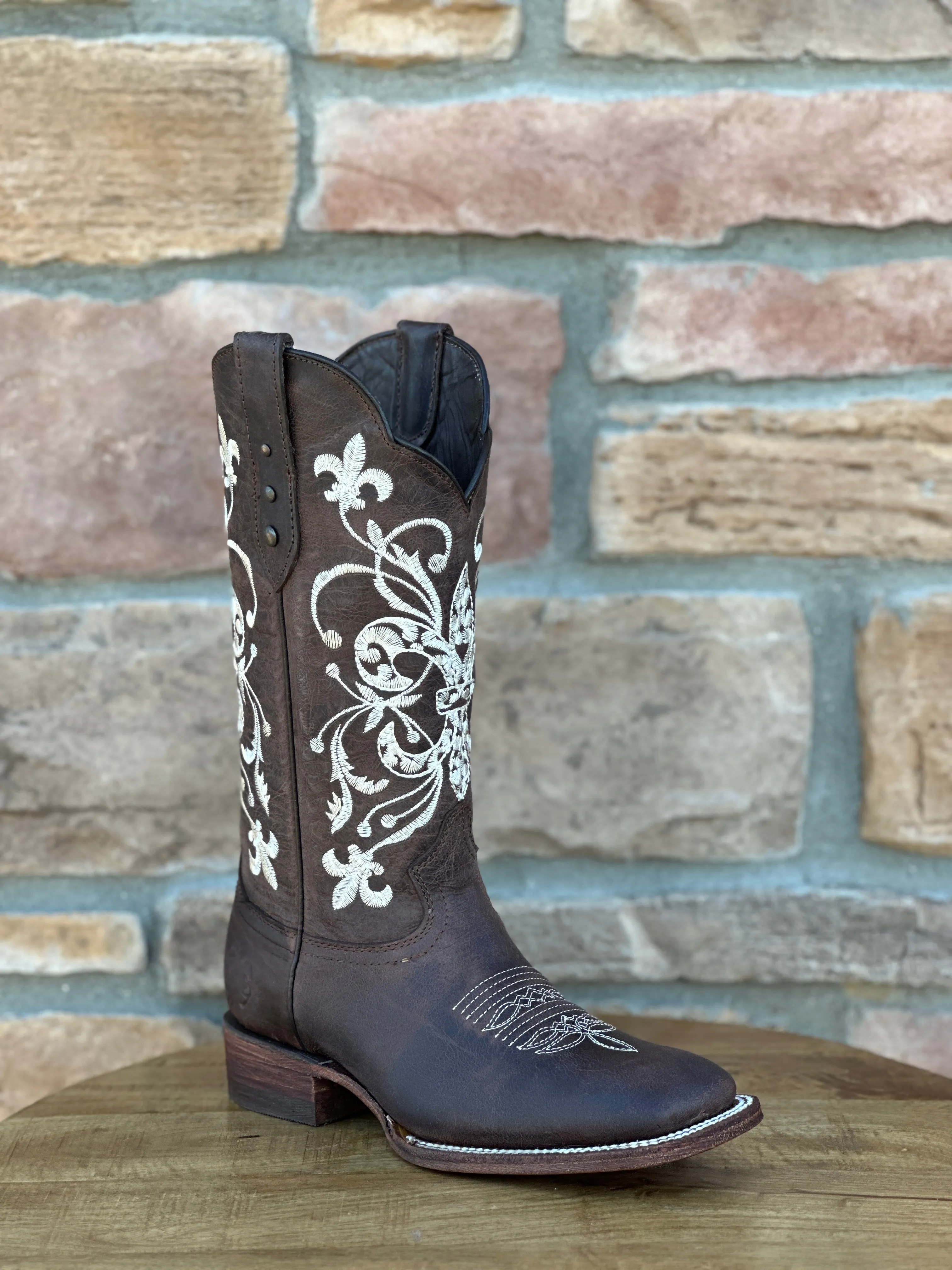Women's Artillero Brown Embroidered Western Boots