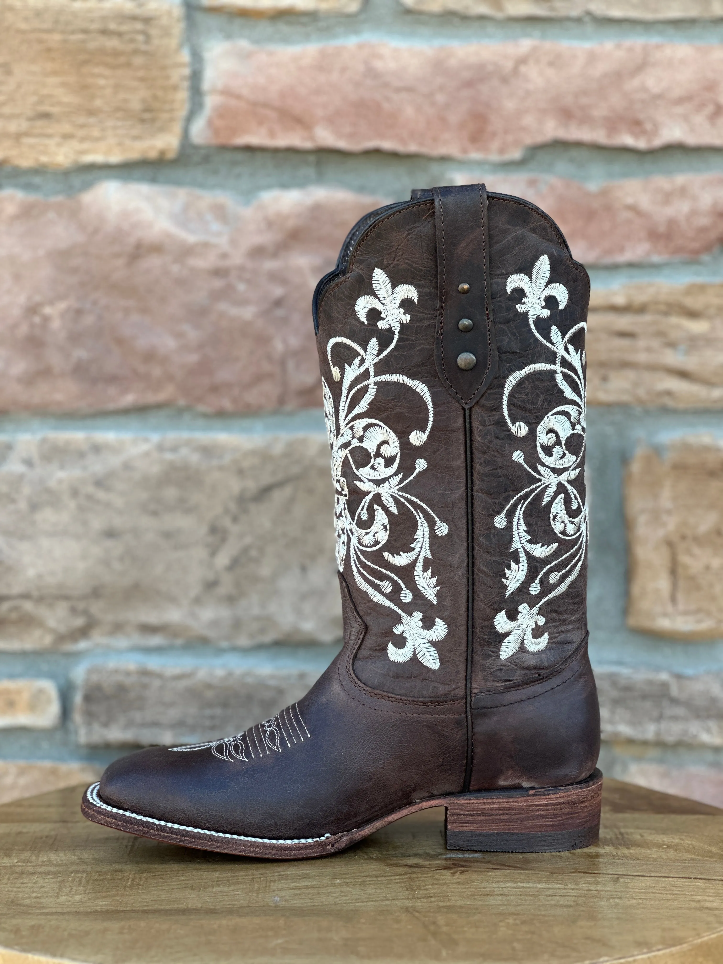 Women's Artillero Brown Embroidered Western Boots