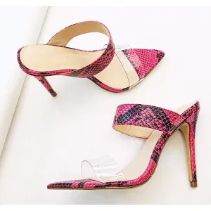 Women's Clear Pointy Toe Stiletto Mules
