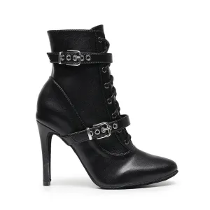 Women's Pointed Toe Lace-Up Stiletto Boots