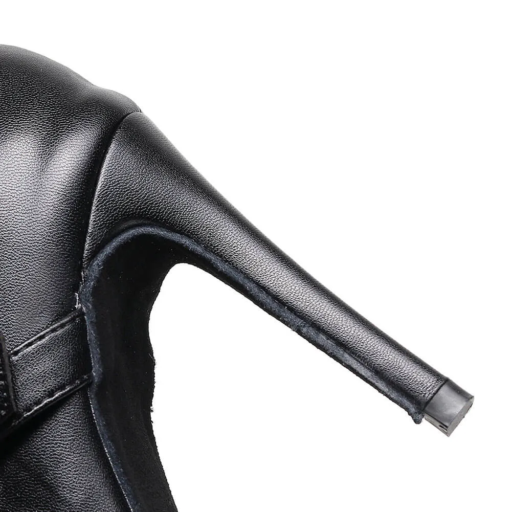 Women's Pointed Toe Lace-Up Stiletto Boots