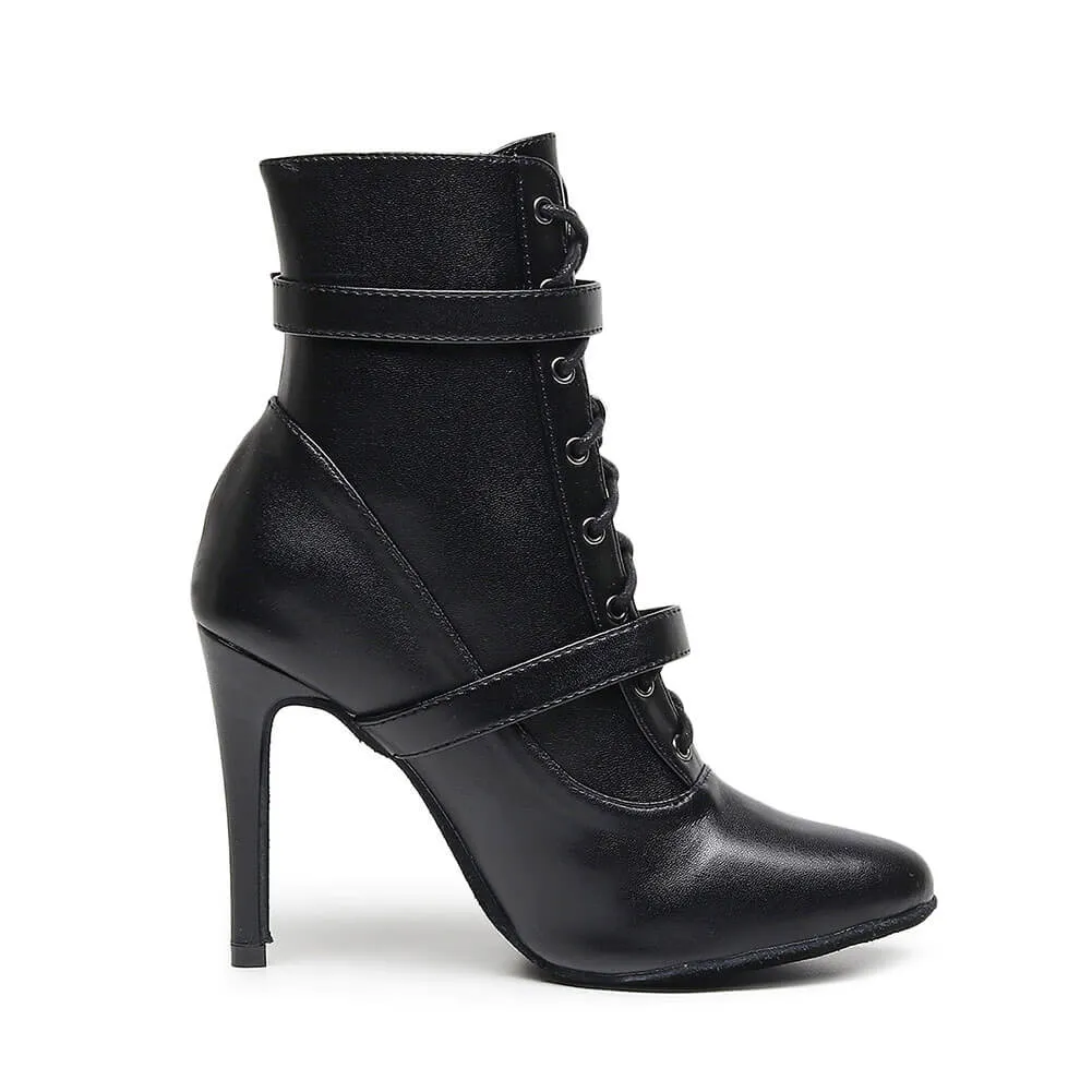 Women's Pointed Toe Lace-Up Stiletto Boots