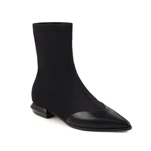 Women's Pointed Toe Low Heel Mid Calf Boots